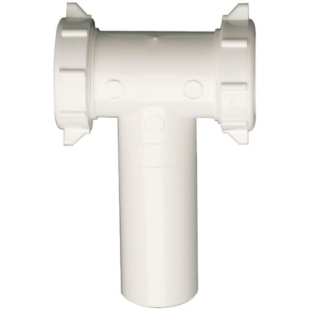 All-Source 1-1/2 In. White Plastic Center Outlet Tee and Tailpiece Slip Joint 130WK